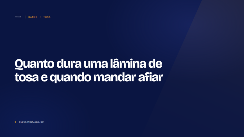Quanto dura uma lâmina de tosa e quando mandar afiar