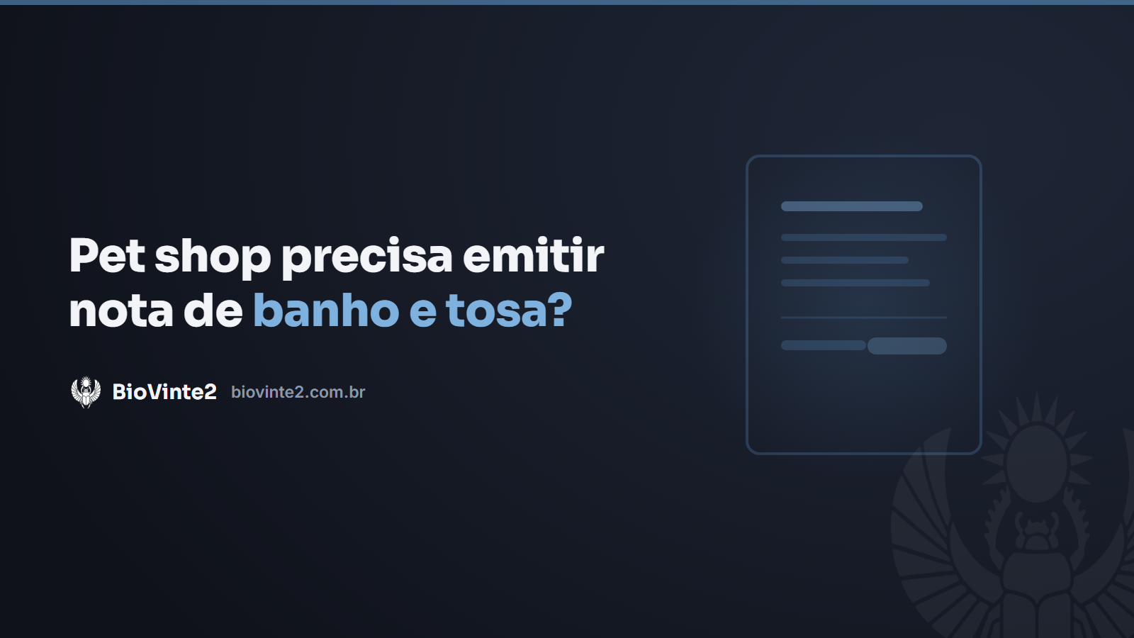 Pet shop precisa emitir nota de banho e tosa?